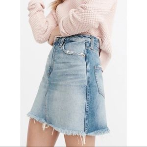Abercrombie & Fitch Vintage Two Tone Denim Skirt